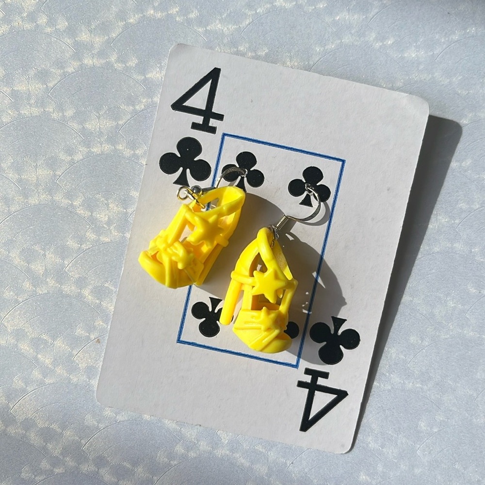Barbie Yellow Heel Earrings | Handmade